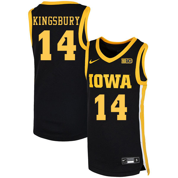 Men #14 Carter Kingsbury Iowa Hawkeyes College Basketball Jerseys Sale-Black